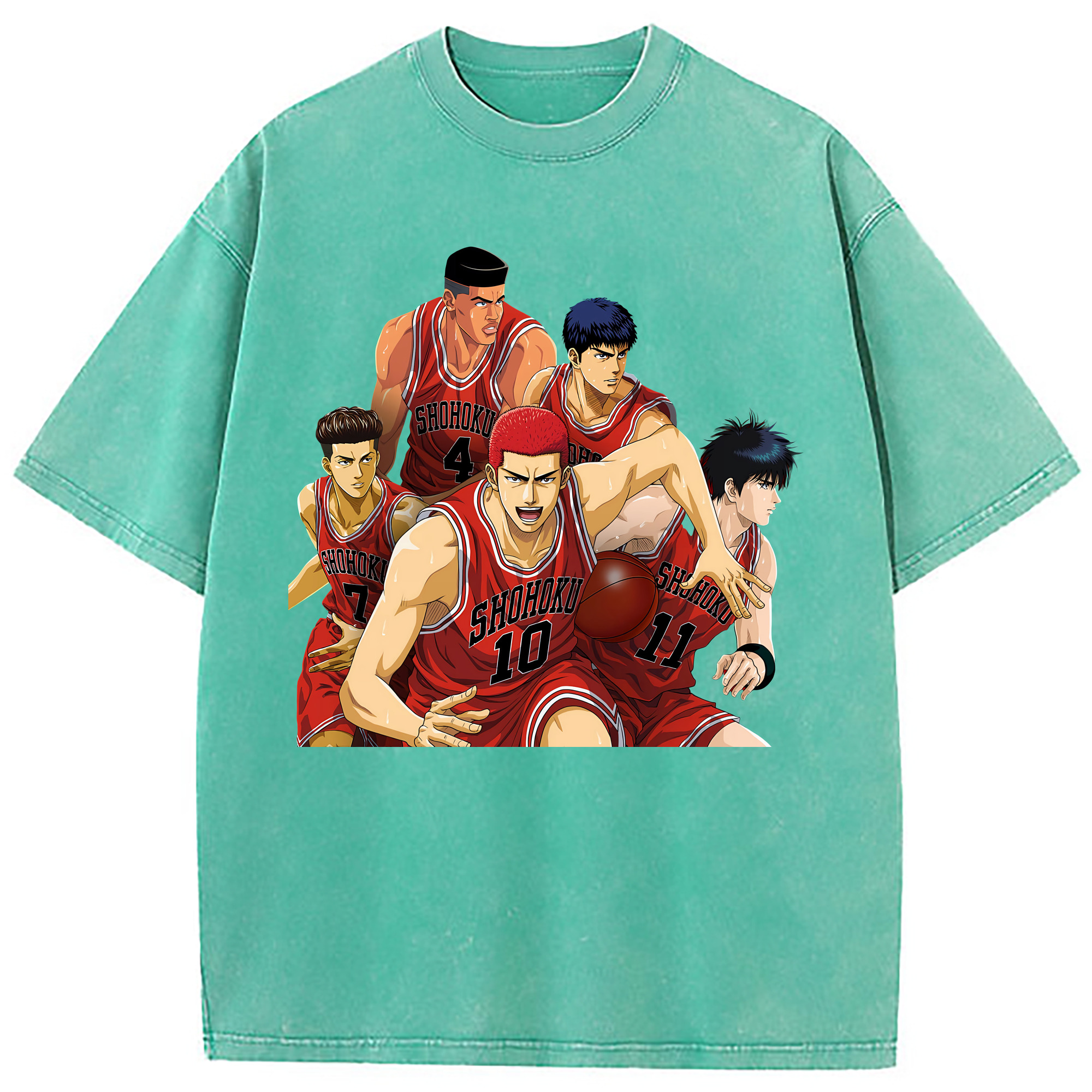 （画像用） SLAM DUNK／スラムダンク 綿100% ヴィンテージ風 半袖Tシャツ（フロントプリント）